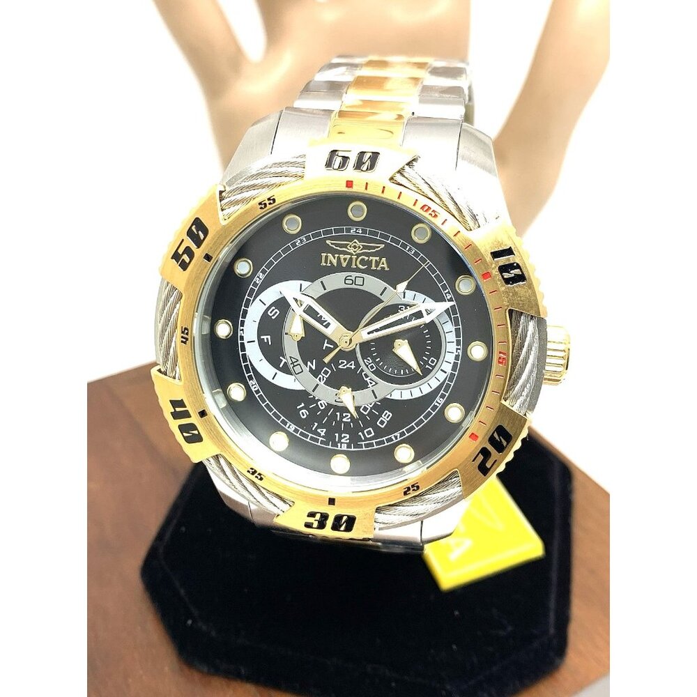 Invicta Men's Watch 45753 Speedway Quartz Chronograph Black Dial Two Tone 50mm